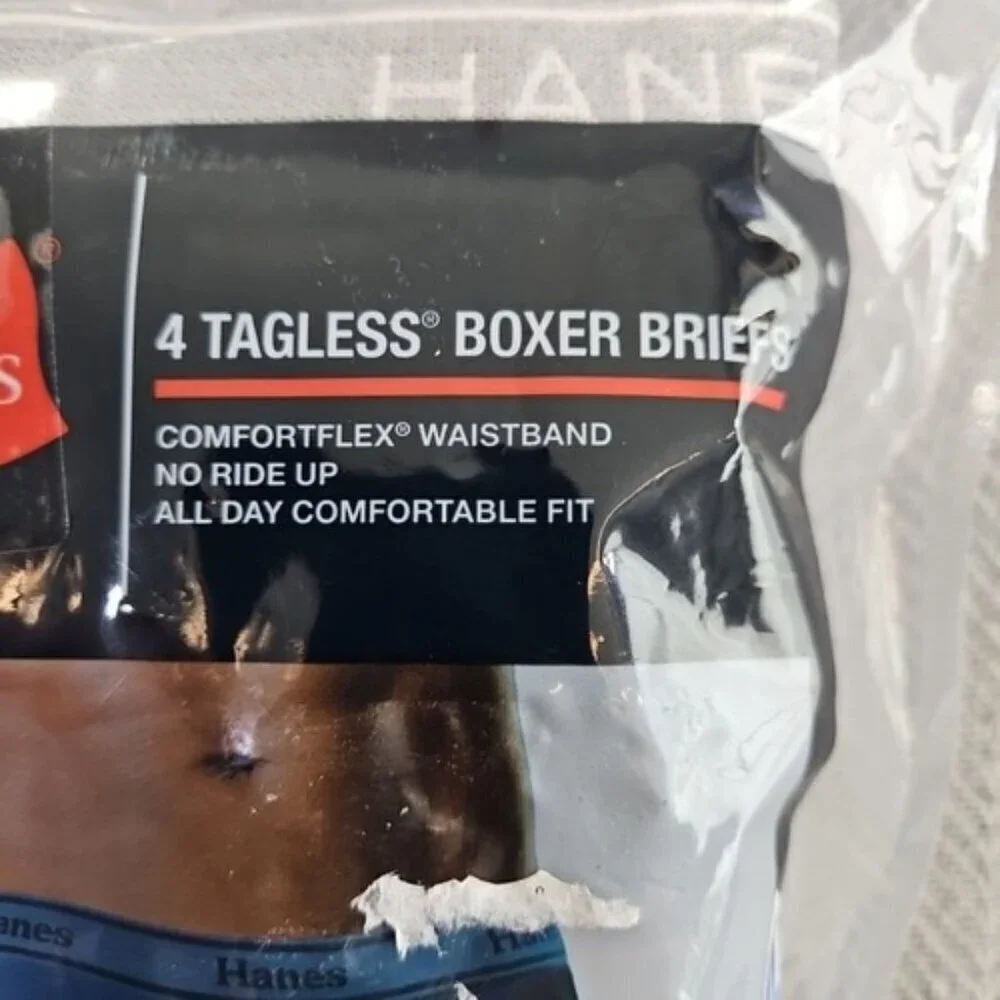 HANES‎ Boxer Briefs Men's M 32-34 Assorted Tagless Comfort Flex 4 Pack J742B4